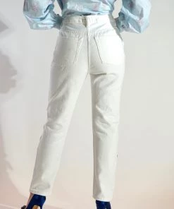 Au Darling Clothing White Distressed Denim