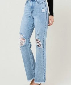 Vibrant M.i.U Clothing Distressed Wide Leg