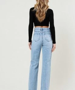 Vibrant M.i.U Clothing Distressed Wide Leg