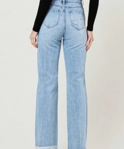 Vibrant M.i.U Clothing Distressed Wide Leg