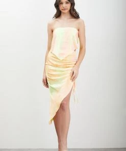 Do + Be Collection Clothing Tie Dye Strapless Top