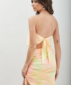 Do + Be Collection Clothing Tie Dye Strapless Top
