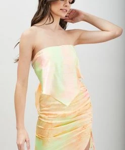Do + Be Collection Clothing Tie Dye Strapless Top