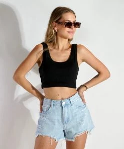 Au Darling Light Cut Off Denim Shorts Clothing