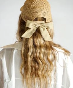 Au Darling Straw Bow Cap Accessories