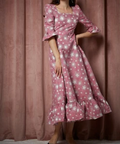 Au Darling Star Lift Jacquard Midi Dress Clothing