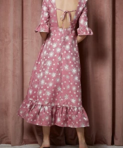 Au Darling Star Lift Jacquard Midi Dress Clothing