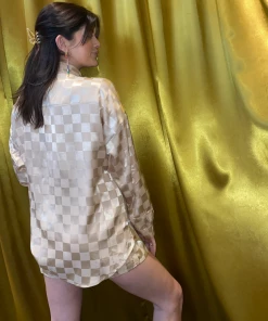 Au Darling Golden Checks Set Top Clothing