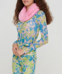 Au Darling Pinky Faux Fur Mesh Top Clothing