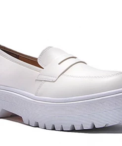 Au Darling New Arrivals Full White Penny Loafers