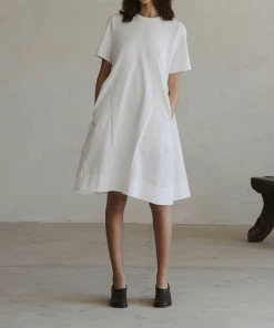 Au Darling White Poplin Tee Dress Clothing