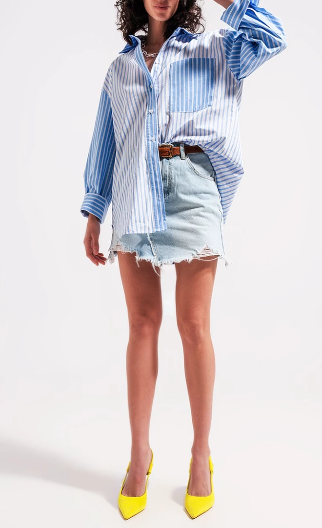 Au Darling Clothing Annie Blue Striped Button Down