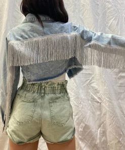 Au Darling Party Fringe Denim Jacket