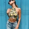 Au Darling Clothing Retro Flower Halter Top