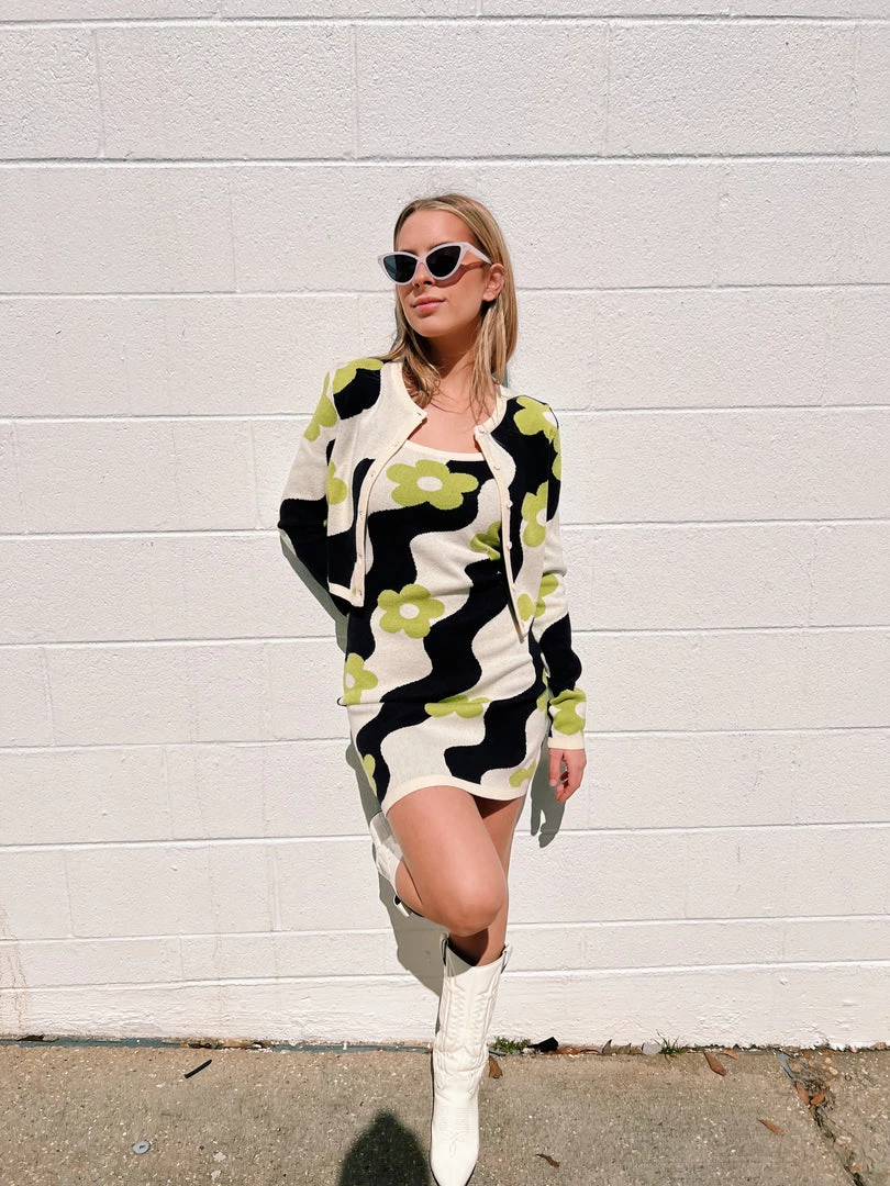 Au Darling Flower Power Knit Dress