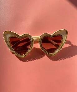 Au Darling Rhinestone Heart Sunglasses