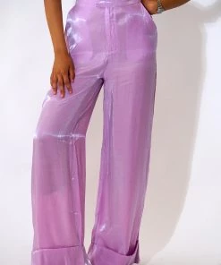 Au Darling Clothing Purple Metallic Trouser