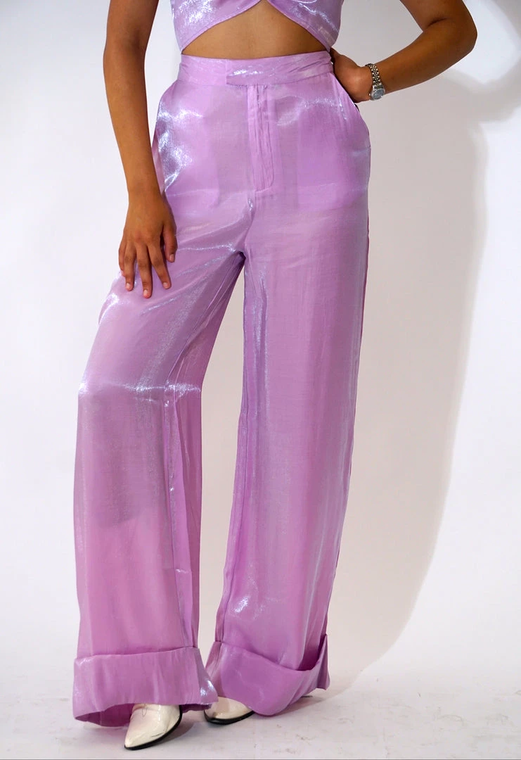 Au Darling Clothing Purple Metallic Trouser