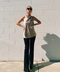 Au Darling Clothing Champagne Cowl Neck Top