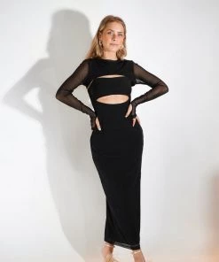 Au Darling Clothing Black Cut Out Fitted Dress