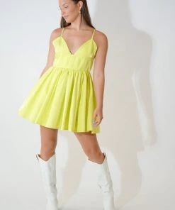 Au Darling Victoria Lime Mini Dress