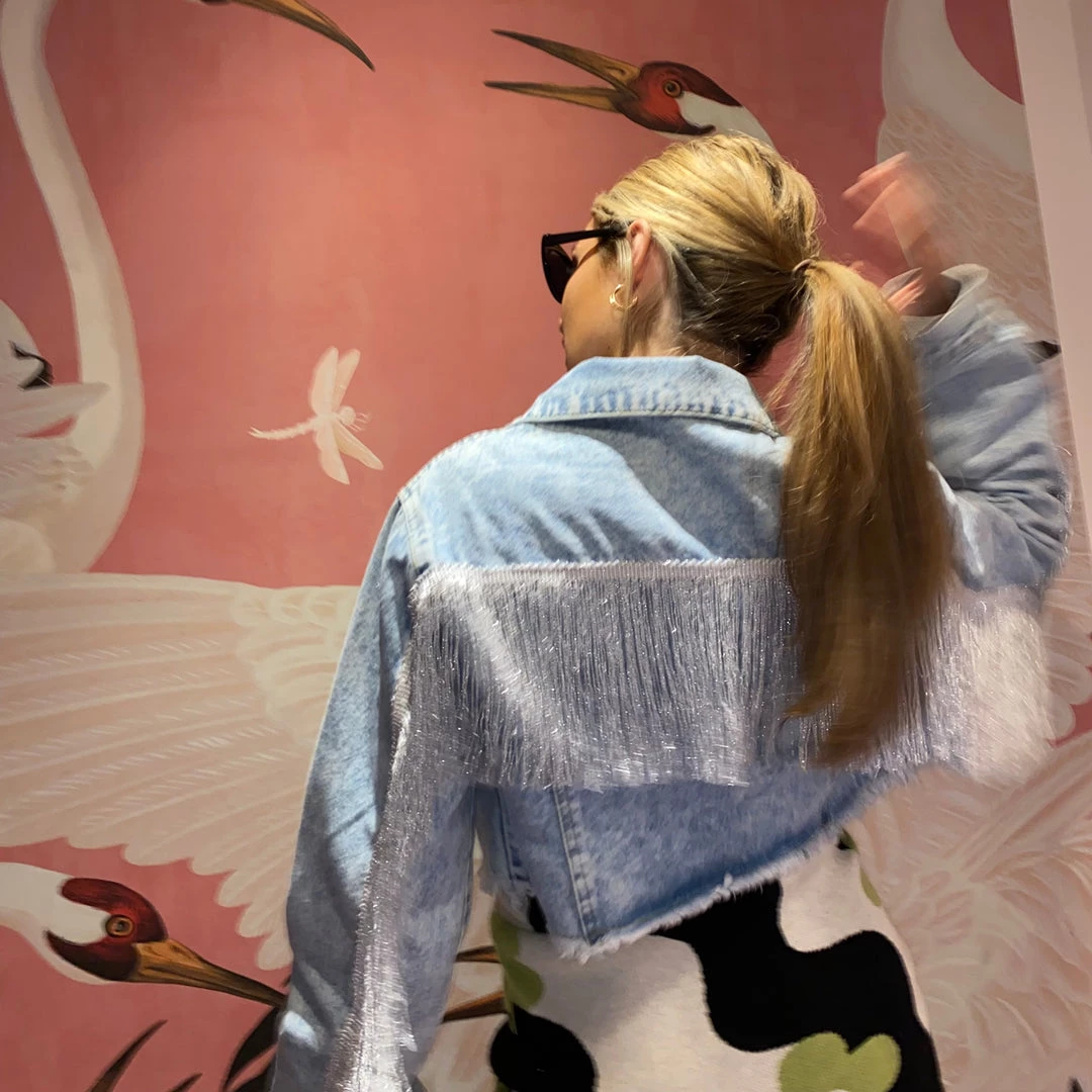 Au Darling Party Fringe Denim Jacket