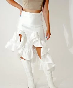 Au Darling Clothing Angel White Asymmetrical Skirt