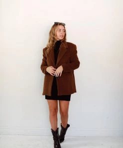 Au Darling Chocolate Brown Blazer Coat Clothing