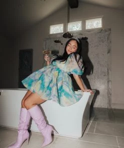 Selkie Clothing Electric Lady Puff Dress