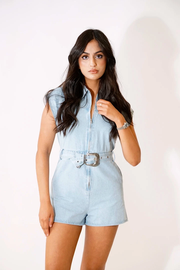 Au Darling Jolene Denim Playsuit