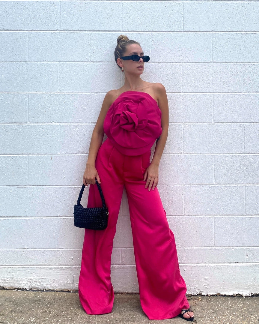 Au Darling New Arrivals Fuchsia Rose Strapless Top