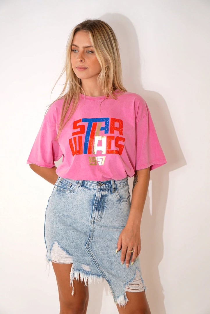 Au Darling Kim Light Denim Asymmetrical Skirt