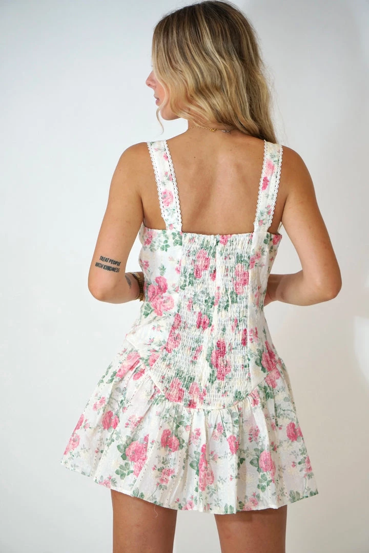 Au Darling Clothing Pink Floral Romper Dress