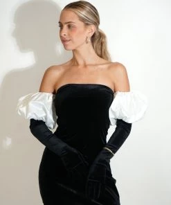 Au Darling Clothing Black Velvet Party Dress