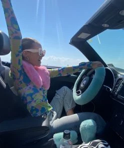 Au Darling Pinky Faux Fur Mesh Top Clothing