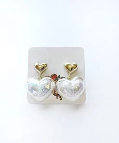 Au Darling Pearlized Heart Earrings