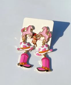 Au Darling New Arrivals Pink Cowgirl Earrings