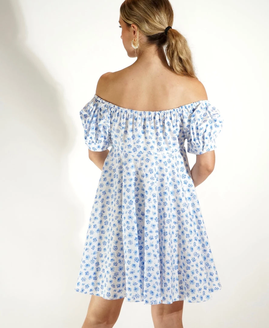Au Darling Clothing Blue Flowers Babydoll Dress