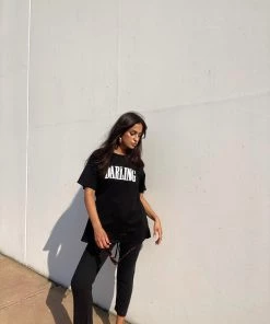 Au Darling Black Gauze Joggers Clothing
