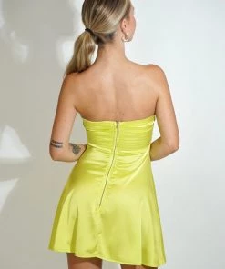 Au Darling Clothing Lime Green Strapless Mini Dress