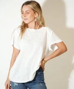 Au Darling Clothing White Crew Neck Tee