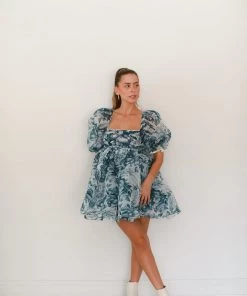 Selkie The Louie Toile Puff Dress Clothing
