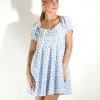 Au Darling Clothing Blue Flowers Babydoll Dress