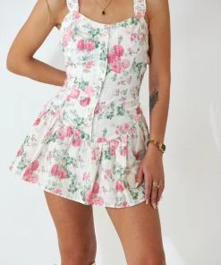 Au Darling Clothing Pink Floral Romper Dress
