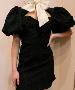 Sister Jane Clothing Black & White Jacquard Mini Dress