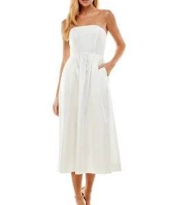 Au Darling Gemma White Strapless Dress Clothing