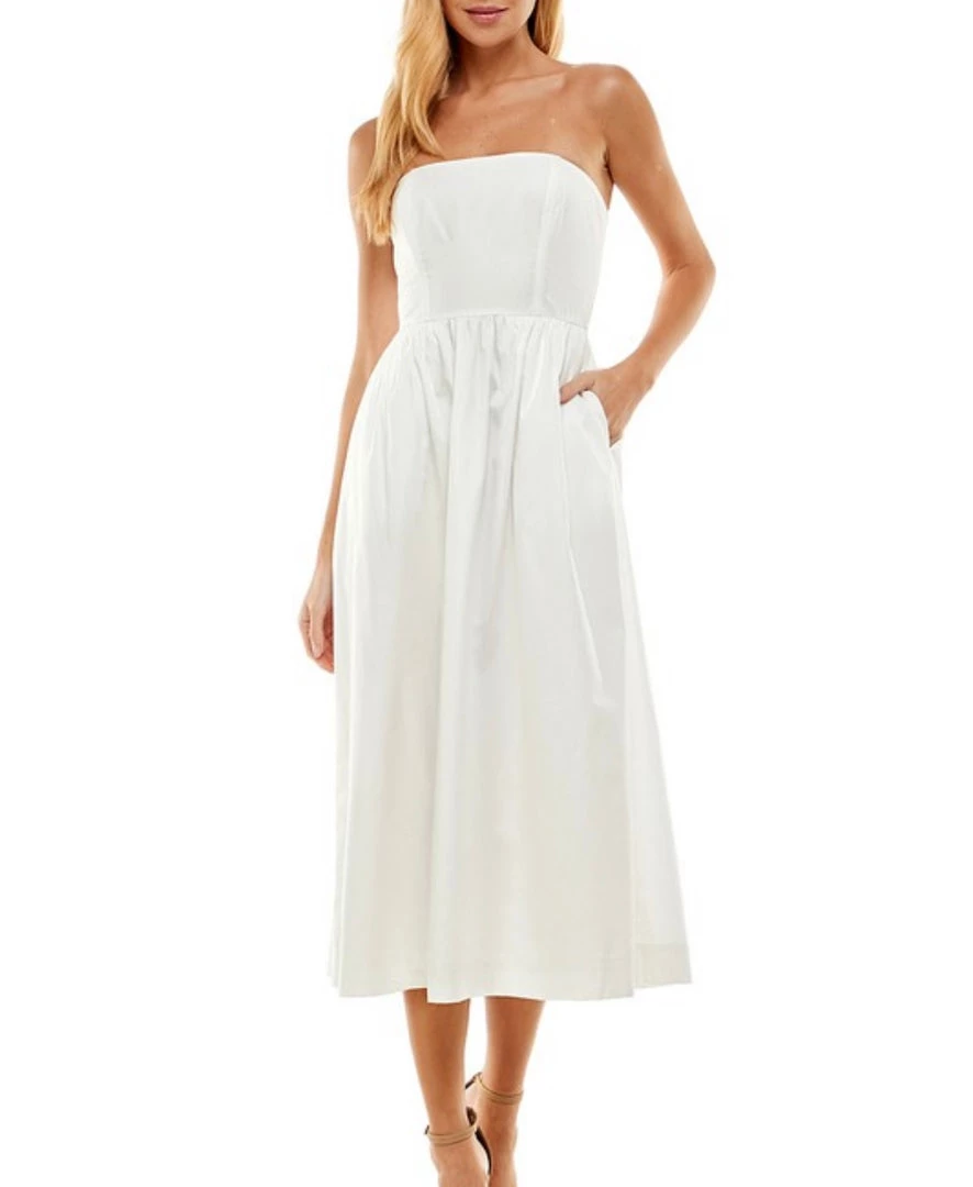 Au Darling Gemma White Strapless Dress Clothing