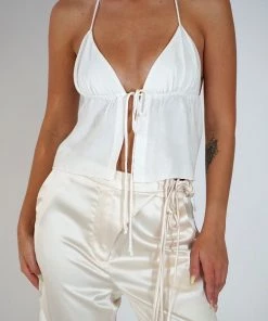 Au Darling Clothing Ashley White Open Front Top