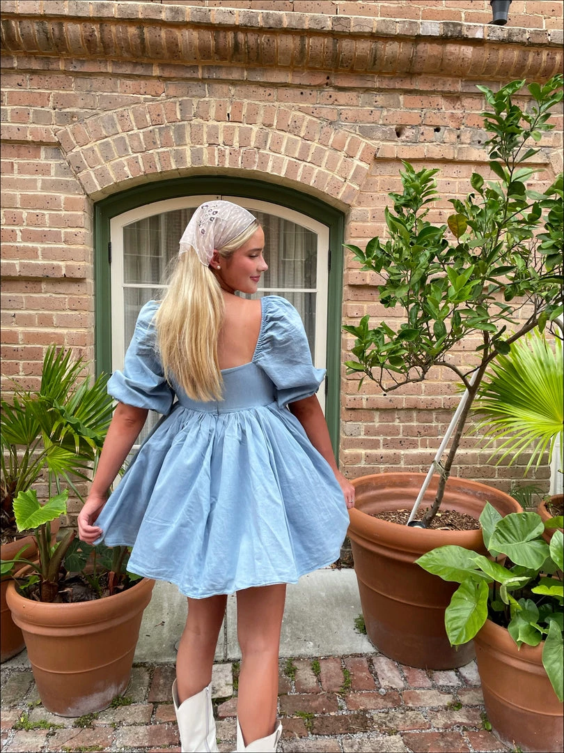 Selkie Clothing The Denim Puff Dress