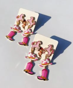 Au Darling New Arrivals Pink Cowgirl Earrings
